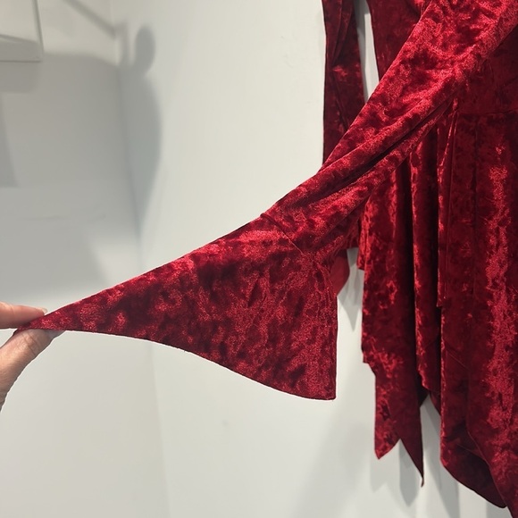 Current Mood Gothic Red Velvet Vamp Fairy Dress Mini women size small new w tag - Picture 4 of 6